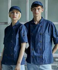 SKO-170-1 청네이비 카라형 더블데님 (반팔 칠부 겸용)