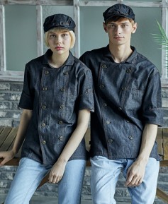 SKO-170-2 그레이 카라형 더블데님 (반팔 칠부 겸용)