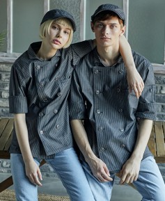 SKO-170-5 블랙 카라형 스트라이프    (반팔 칠부 겸용)