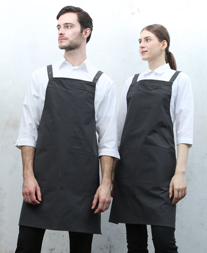 SAP-684 차콜 스틸스냅 H형 앞치마 [CSH]