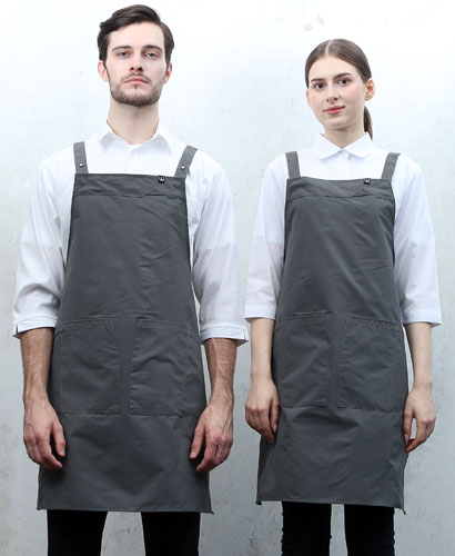 SAP-683 그레이 스틸스냅 H형 앞치마 [CSH]