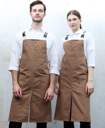 SAP-539-2 라이트브라운 고급 버클형 옥스포드 앞치마