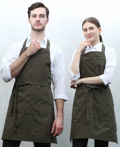 SAP-980 카키 스틸스냅 목걸이 앞치마 [CSN]