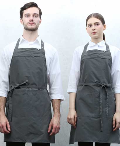 AP-981 그레이 스틸스냅 목걸이 앞치마[CSN]