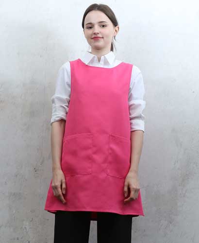 SAP-863-1 무지 옆단추 핫핑크 원피스