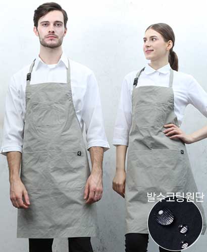 SAP-1003-3 그레이 경량 목걸이 앞치마 [생활방수]