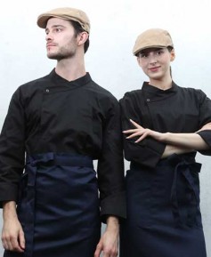 SCD-3521 검정 크로스넥 7부 긴팔 겸용 조리복