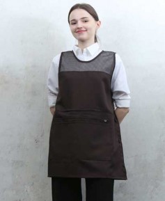 SAP-046 브라운 지퍼포켓원피스 앞치마[PO03]