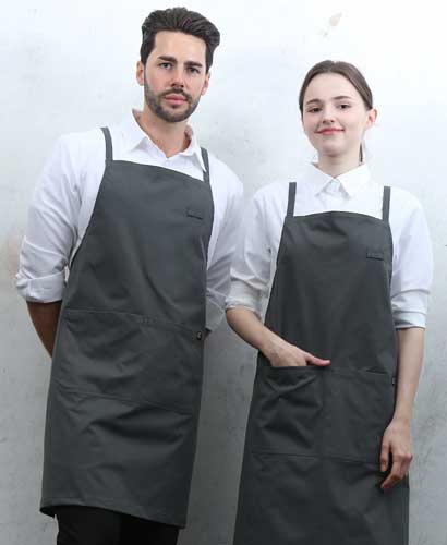 SAP-650-3 다크그레이 라이크코튼 폴리 X형 앞치마
