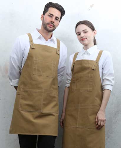 SAP-7932 올리브 스티치 스냅단추 H형 앞치마