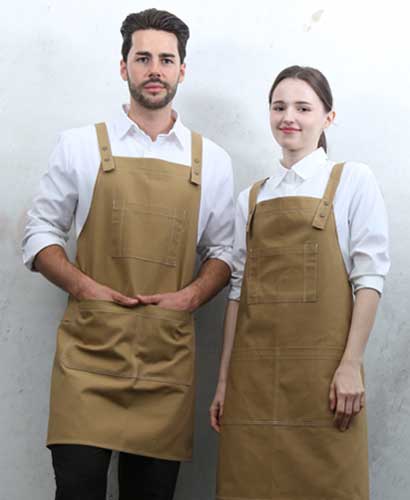 SAP-7932 올리브 스티치 스냅단추 H형 앞치마