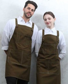 SAP-7933 카키 스티치 스냅단추 H형 앞치마