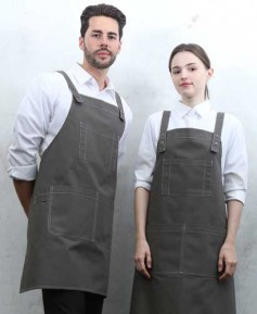 SAP-7935 그레이 스티치 스냅단추 H형 앞치마