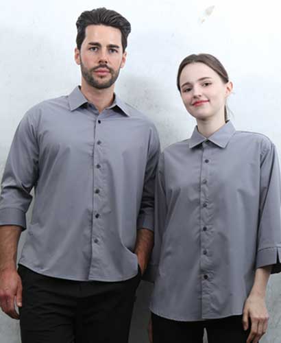 SY-825 NEW 그레이 카라 셔츠 칠부ㅡㅡ(남여공용 사이즈)