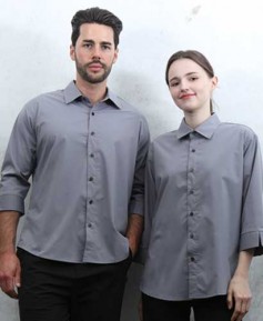 SY-825 NEW 그레이 카라 셔츠 칠부ㅡㅡ(남여공용 사이즈)