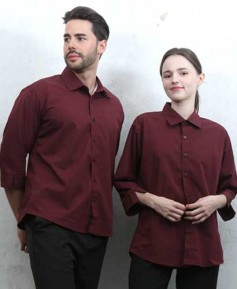 SY-828 NEW 와인 카라 셔츠 칠부ㅡㅡ(남여공용 사이즈)