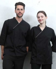 SKO-4011 블랙 브이넥카라 칠부 조리복ㅡㅡ(남여공용 사이즈)