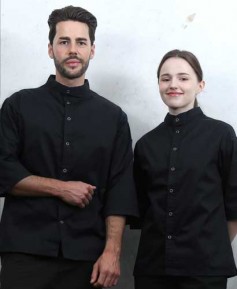 SKO-166-2 블랙 베이직 스탠딩카라 칠부조리복