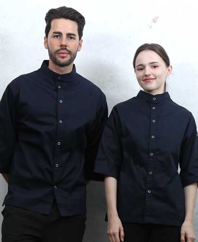 SKO-166-3 네이비 베이직 스탠딩카라 칠부조리복