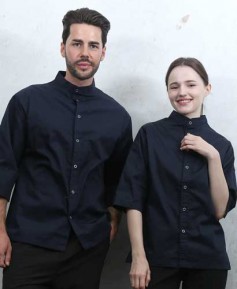 SKO-166-3 네이비 베이직 스탠딩카라 칠부조리복