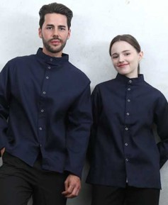 SKO-165-3 네이비 베이직 스탠딩카라 긴팔조리복