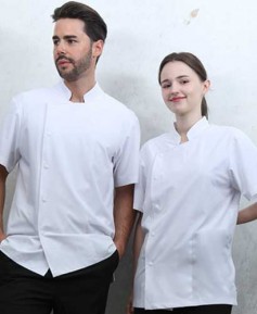 SKO-3942 화이트 슬림핏 고신축 쿨기능성 반팔조리복