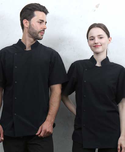 SKO-3941 블랙 슬림핏 고신축 쿨기능성 반팔조리복