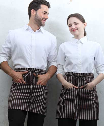 SQ-272 브라운 스트라이프 허리앞치마