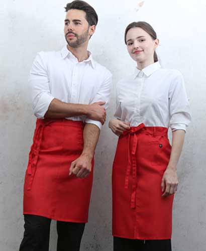 SQ-473 레드 미니포켓 심플 허리앞치마[PW04]