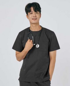 S201M-2 남성 쿨스판 크루넥 베이직 스크럽 그레이