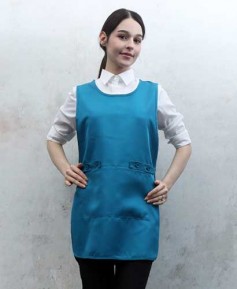 SAP-515-1 비취색 옆트임 원피스 앞치마 ＃(폴리원단)