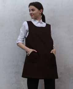 SAP-6514 커피 삼각주머니포인트 원피스