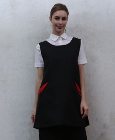 SAP-6511 블랙 삼각주머니포인트 원피스