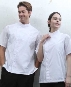 SKO-190S-2 히든 크로스넥 화이트 반팔조리복