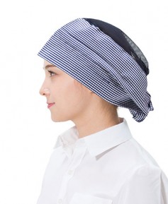 SC-466 곤색체크 위망사 뒤끈두건