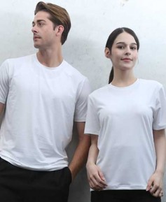 T-12 스판덱스 백색 라운드 반팔