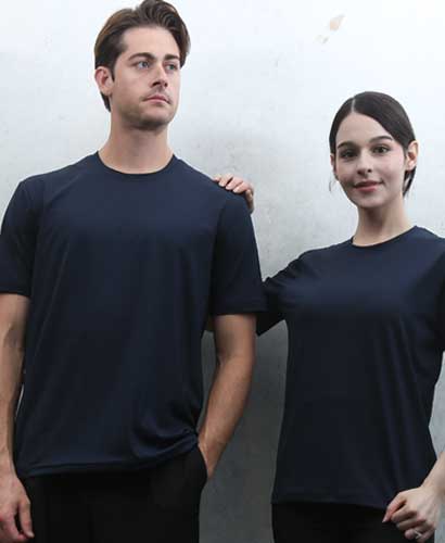 ST-12 스판덱스 곤색 라운드 반팔