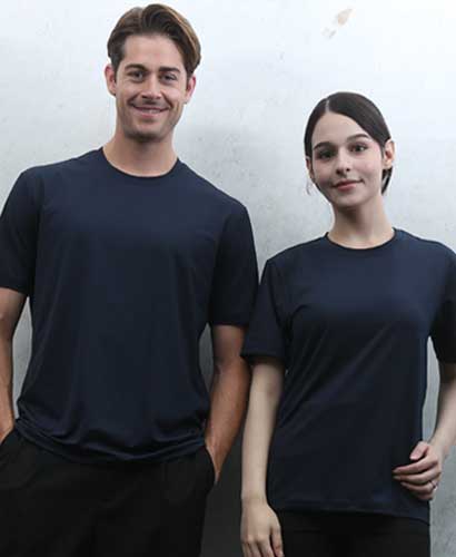 ST-12 스판덱스 곤색 라운드 반팔