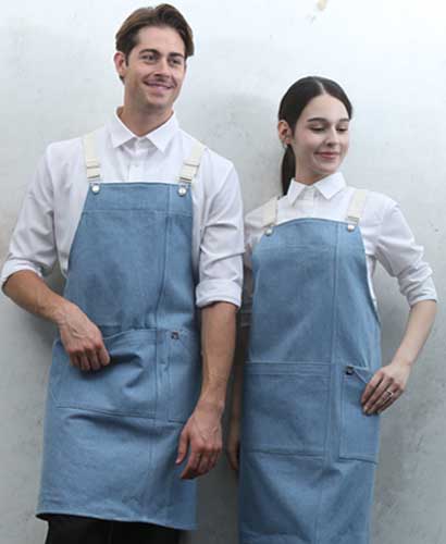 SQ-773 연청 데님 캐주얼 앞치마