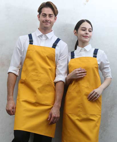 SQ-771 옐로우 비비드 캐주얼 앞치마
