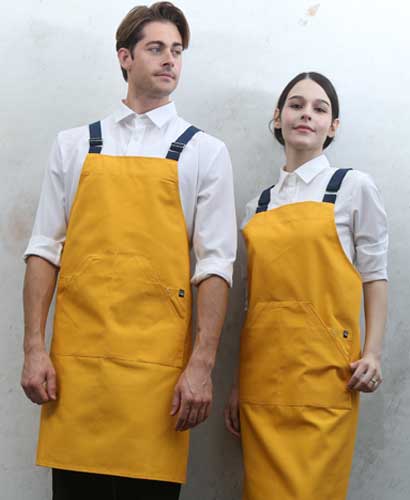 SQ-771 옐로우 비비드 캐주얼 앞치마