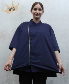 SKO-86-2 네이비 지퍼 슬립 기능성 반팔 쿡복★빅사이즈