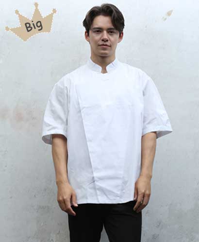 SCD-77-3 NEW 백색 속단추 반팔 빅사이즈 조리복 ㅡ(안쪽망사)