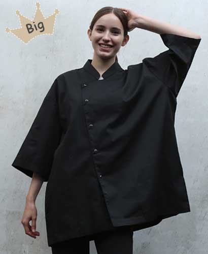 KO-177-2 블랙 싱글 반팔 스냅단추 조리복ㅡㅡㅡ빅사이즈