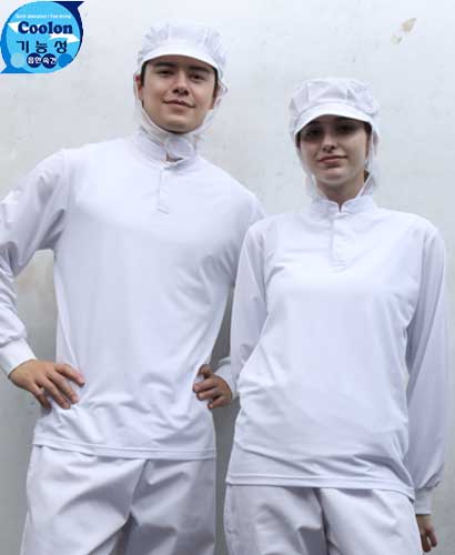 SW-178 화이트 차이나카라 기능성 긴팔ㅡ(남녀공용 위생티) ★빅사이즈 있음