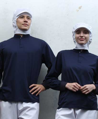 SW-177 네이비 차이나카라 기능성 긴팔ㅡ(남녀공용 위생티) ★빅사이즈 있음