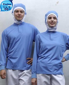 SW-179 진하늘 차이나카라 기능성 긴팔ㅡ(남녀공용 위생티) ★빅사이즈 있음