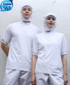 SW-278 화이트 차이나카라 기능성 반팔ㅡ(남녀공용 위생티) ★빅사이즈 있음