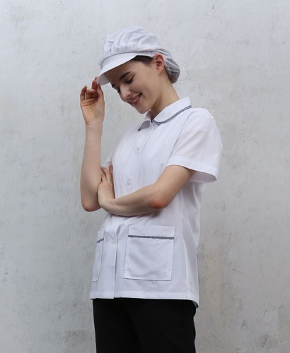 SHA-58 곤삥 라운드 카라 반팔 위생복