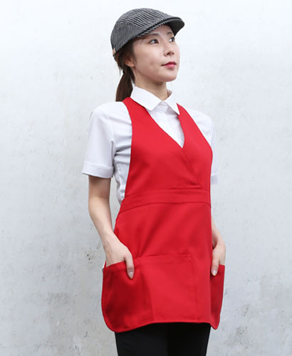 SAP-019 V라인 앞치마(빨강색)